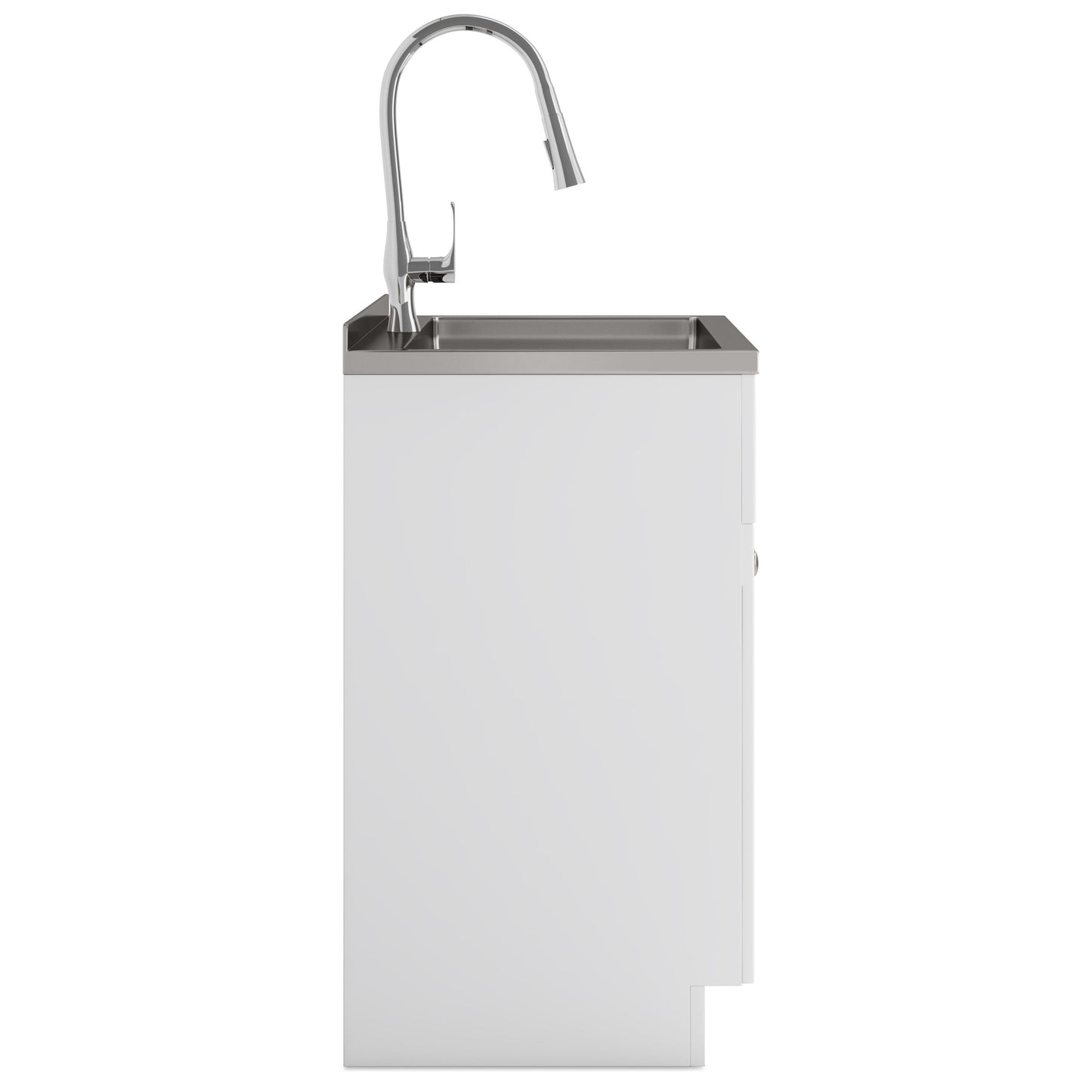 Beckham - Mueble de lavandería, grifo y fregadero de acero inoxidable