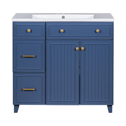 Bathroom Vanity With Sink, Soft Close Doors, Adjustable Shelves