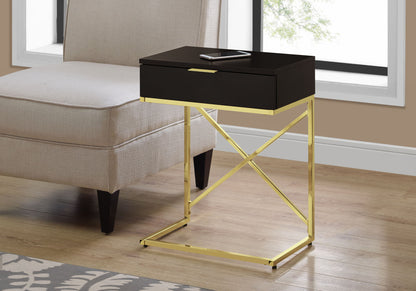 Mesa auxiliar con cajón, amplia superficie, contemporánea y moderna.