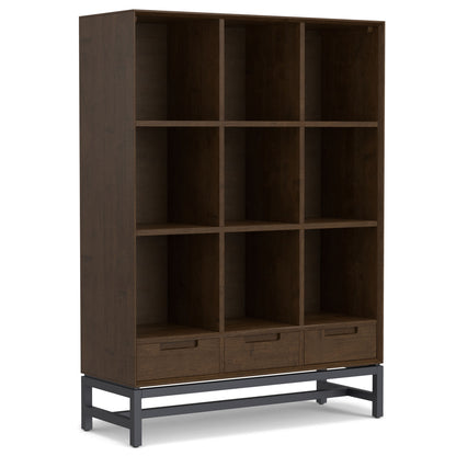 Banting - Librería de 9 cubos con cajones - Marrón nogal
