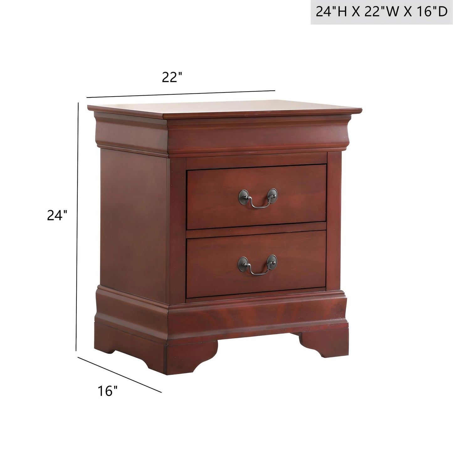 Louis Phillipe - Nightstand - Wood