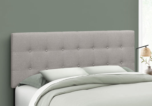Cabecera de cama tamaño queen, tapizada, construcción duradera, color gris