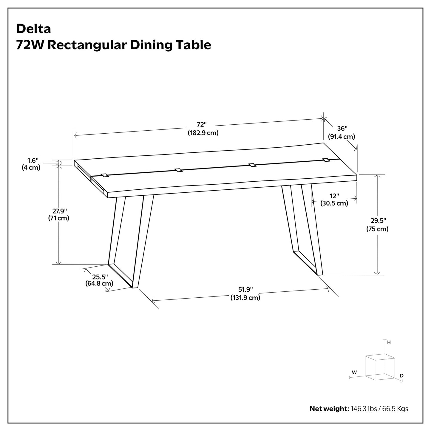 Delta - Mesa de comedor artesanal