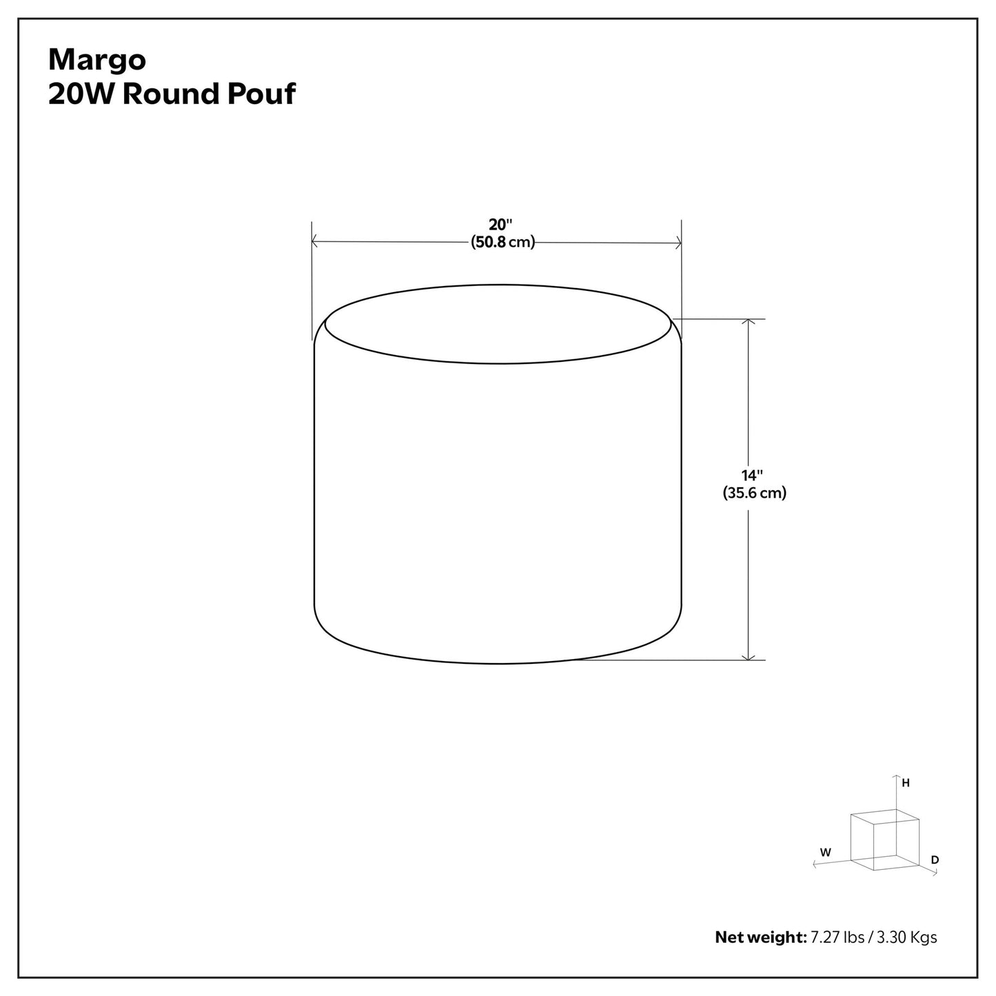 Margo - Puf redondo hecho a mano