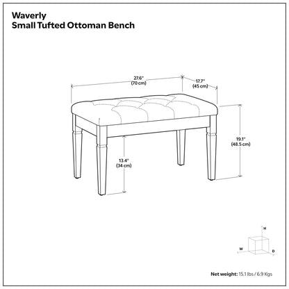 Waverly - Banco otomano tapizado con mechones