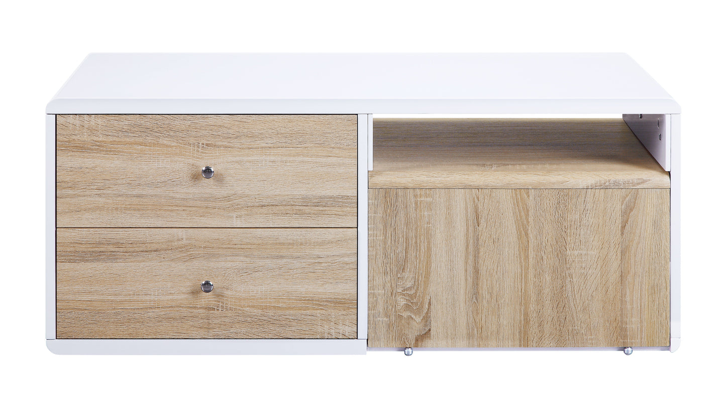 Verux - Mesa de centro de alto brillo - Blanco