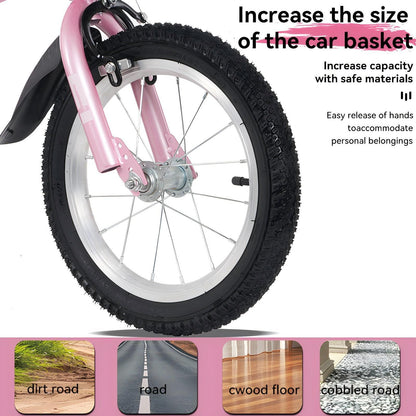 Fkznpj - Bicicleta deportiva para niños de 16" con ruedas de entrenamiento y soporte. Sillín ajustable. Ideal para niños y niñas de 4 a 8 años. Altura de 41 a 46". Disponible en varios colores.