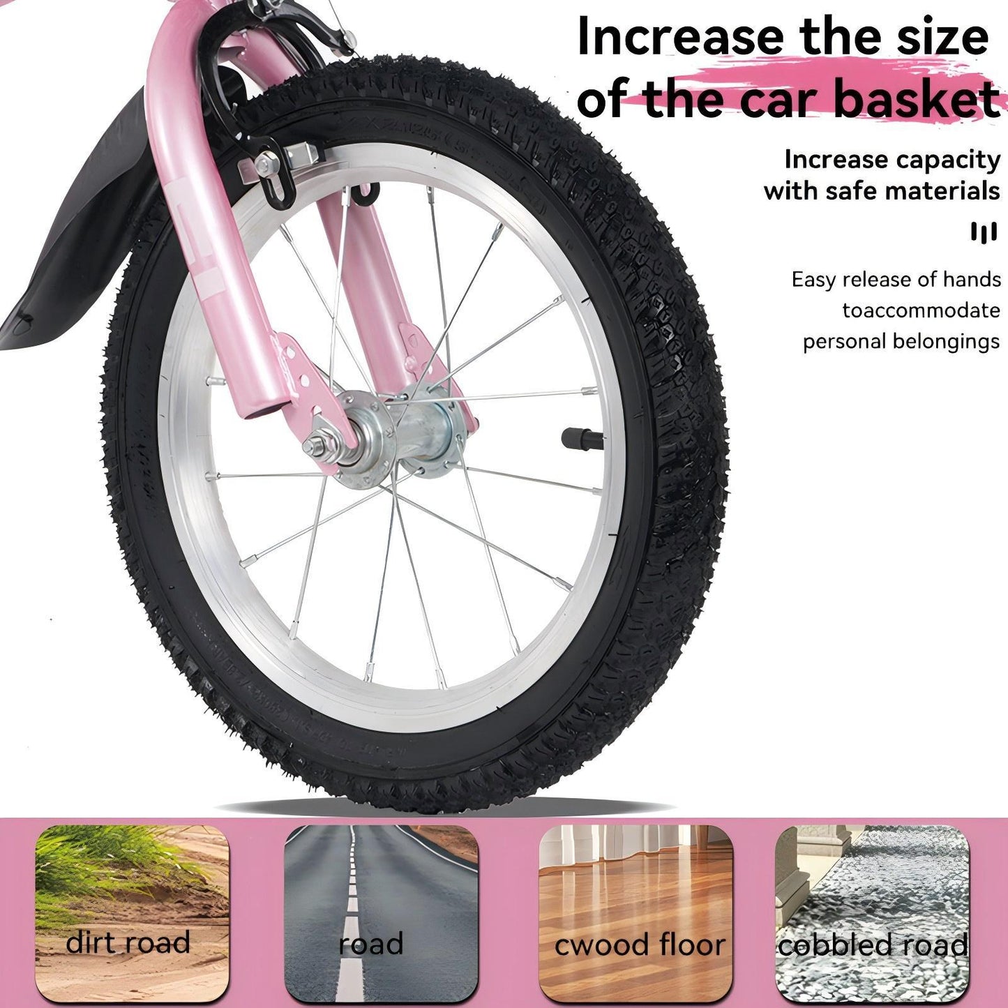Fkznpj - Bicicleta deportiva para niños de 18" con ruedas de entrenamiento y soporte. Sillín ajustable. Ideal para niños y niñas de 5 a 10 años. Altura de 39 a 49". Disponible en varios colores.