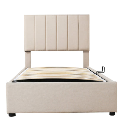 Upholstered Platform Bed With A Hydraulic Storage System