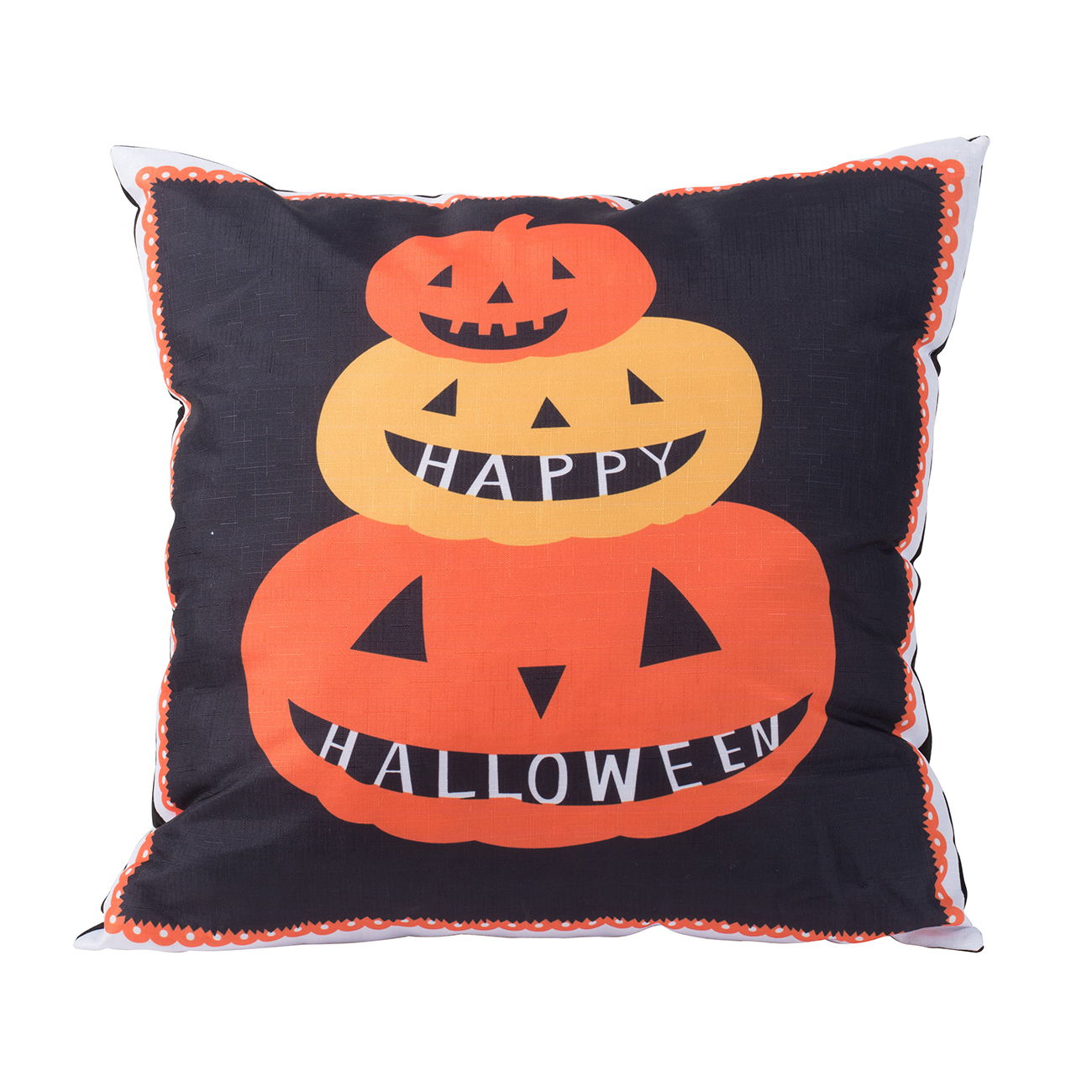 Almohada de calabaza de Halloween - Negro/Naranja